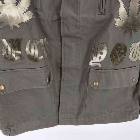 エーアンドジー A&G クロスパッチ マリファナ ミリタリージャケット メンズ JPN:XL